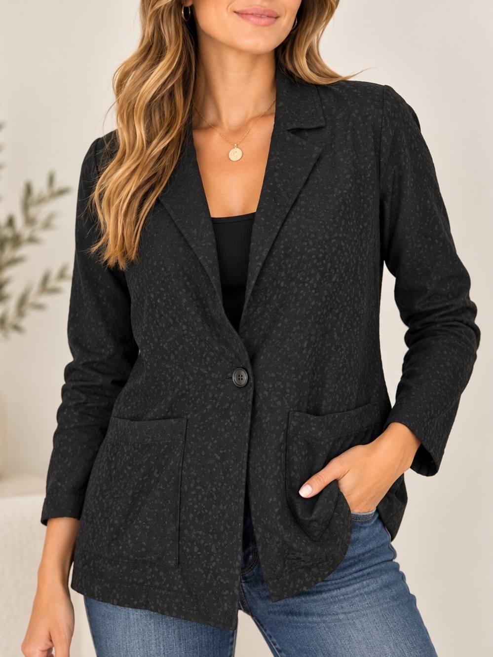 Chelsea 28 Black Blazer shirt Jacket Women’s Small Lightweight